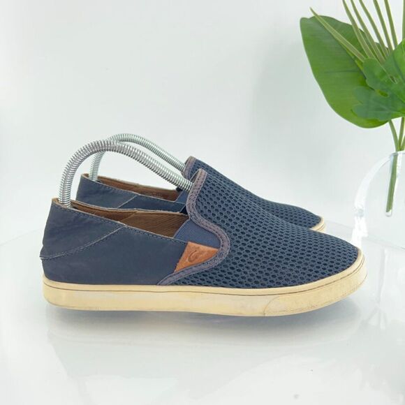 OluKai Women's Pehuea Shoe Size 9 Slip On Loafer Flats Blue Mesh Convertible - Picture 3 of 16